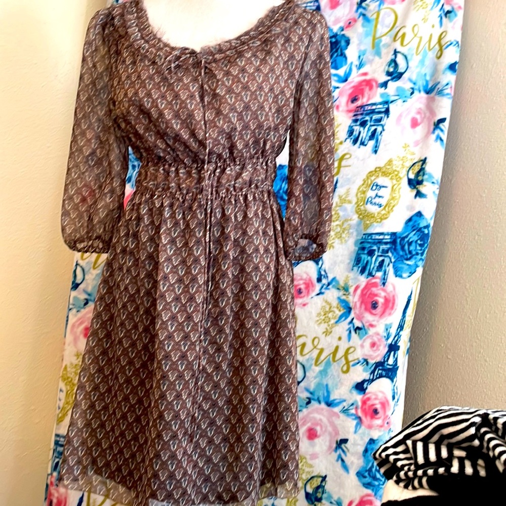 Earth tone, lined dress, size s,